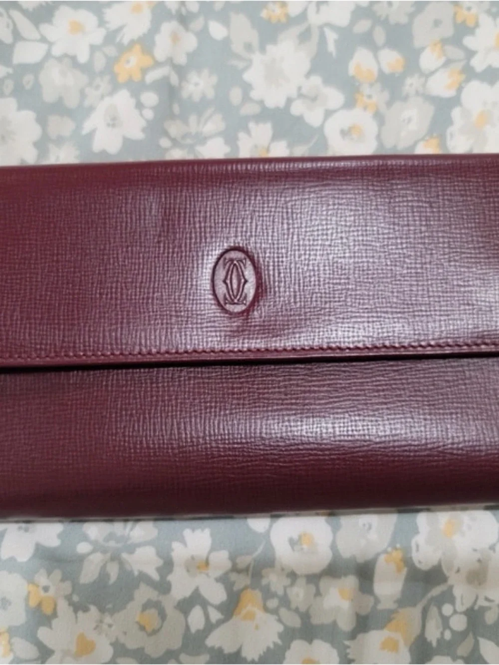 Cartier Burgundy Leather Chain Shoulder Bag with Gold Hardware